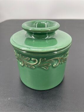 BUTTER BELL Crock by L. TREMAIN French Ceramic Green